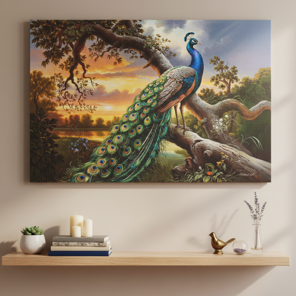 Beautiful Peacock canvas art print - a classic and elegant statement, Peacock art