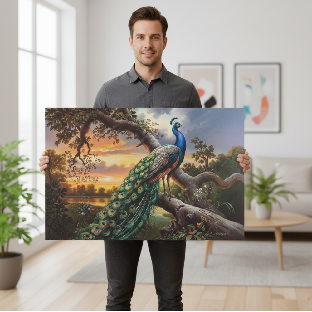 Beautiful Peacock canvas art print - a classic and elegant statement, Peacock art