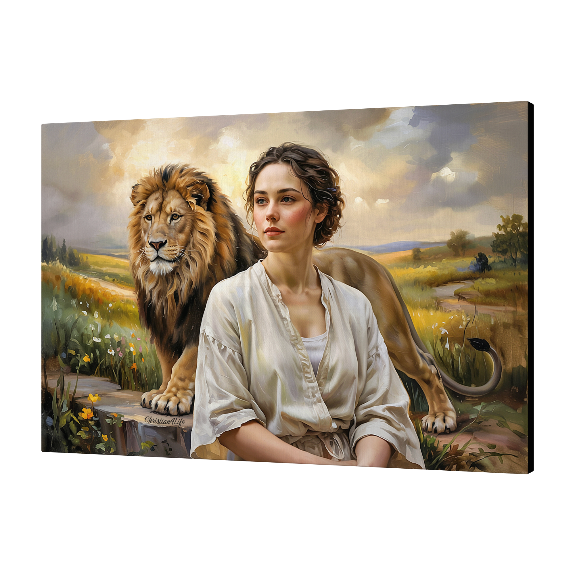 "Behind every Christian woman is the Lion of Judah." - Gallery Wrapped Canvas