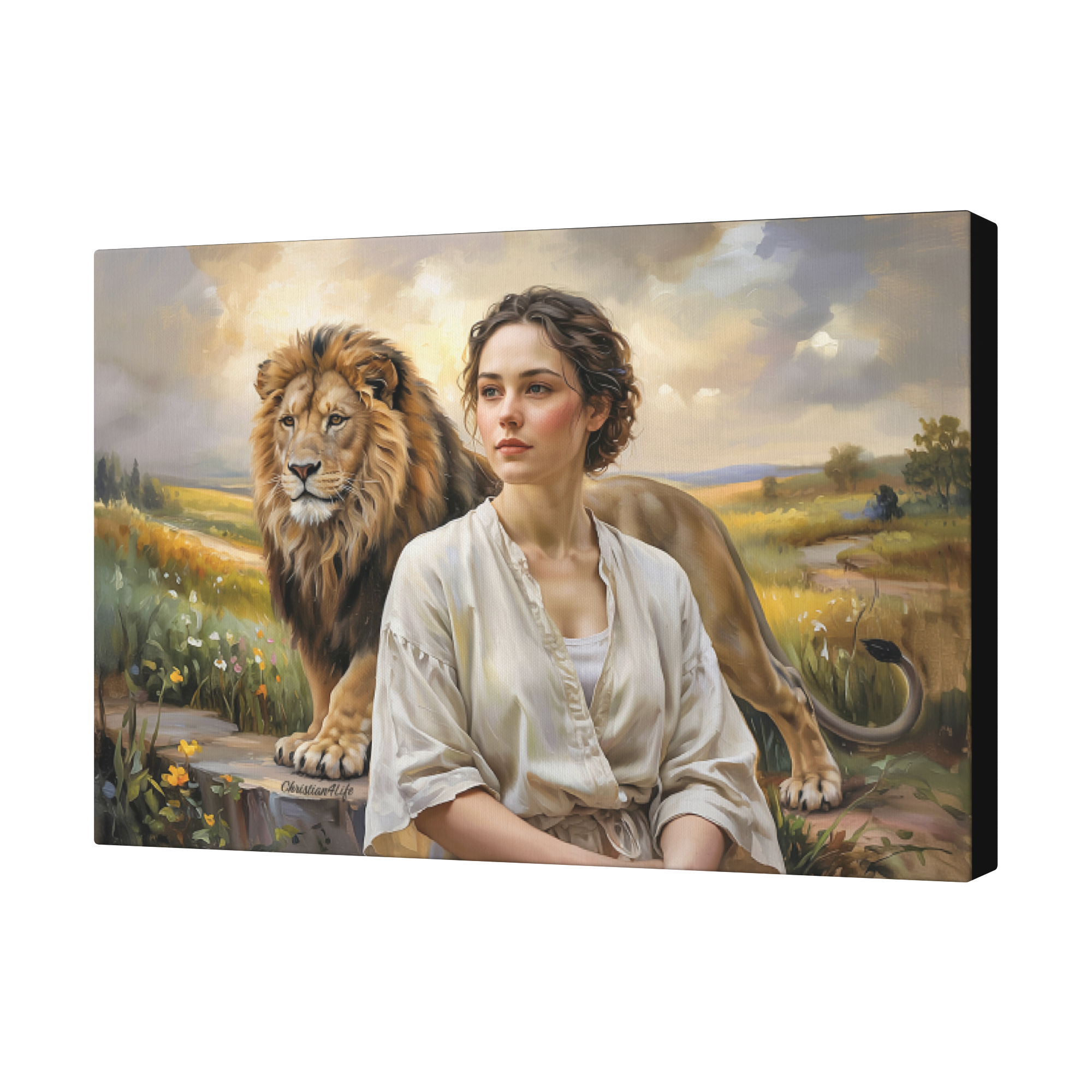 "Behind every Christian woman is the Lion of Judah." - Gallery Wrapped Canvas