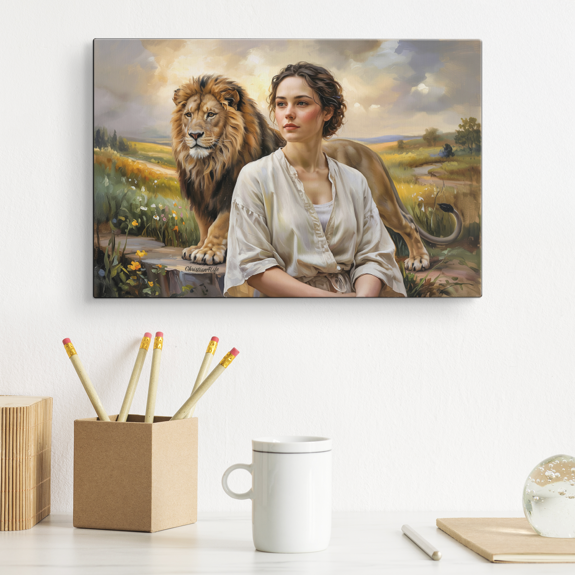 "Behind every Christian woman is the Lion of Judah." - Gallery Wrapped Canvas