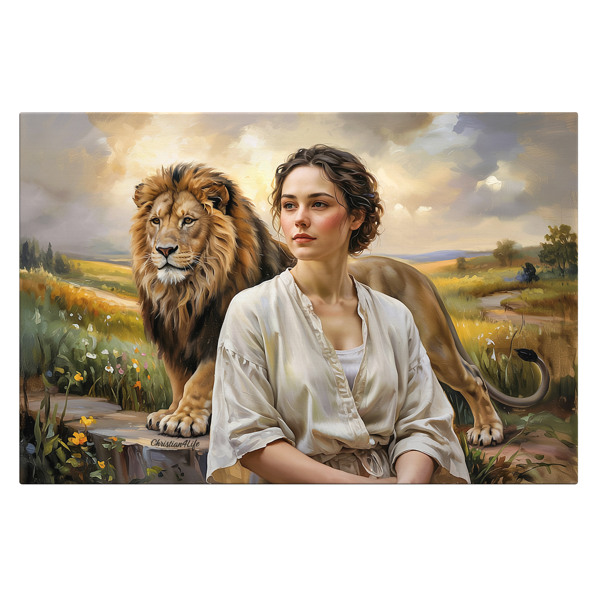 "Behind every Christian woman is the Lion of Judah." - Gallery Wrapped Canvas