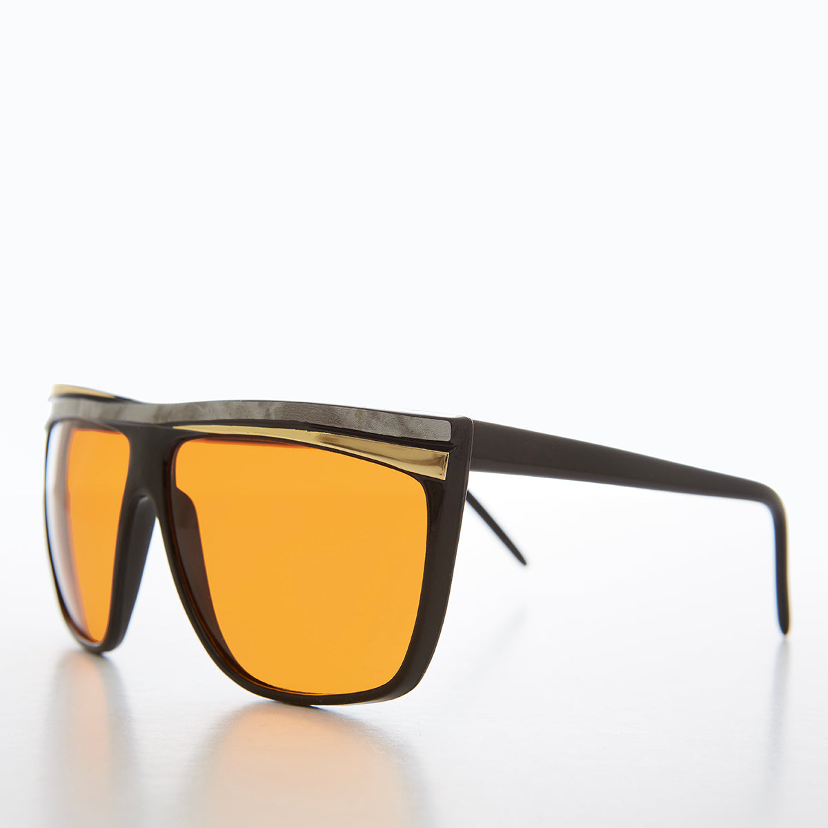 Women's 80s Large Sunglasses with Orange Lenses  - Carla