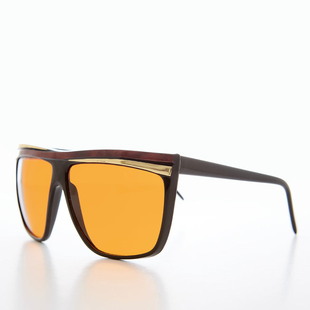 Women's 80s Large Sunglasses with Orange Lenses  - Carla