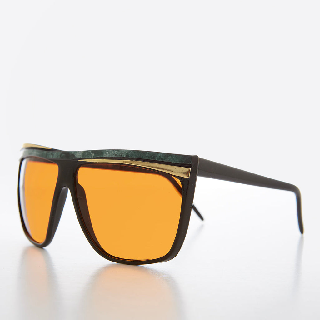 Women's 80s Large Sunglasses with Orange Lenses  - Carla