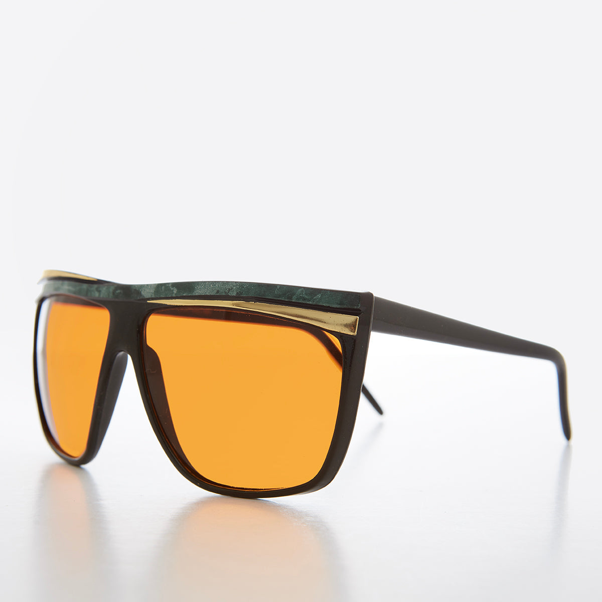 Women's 80s Large Sunglasses with Orange Lenses  - Carla