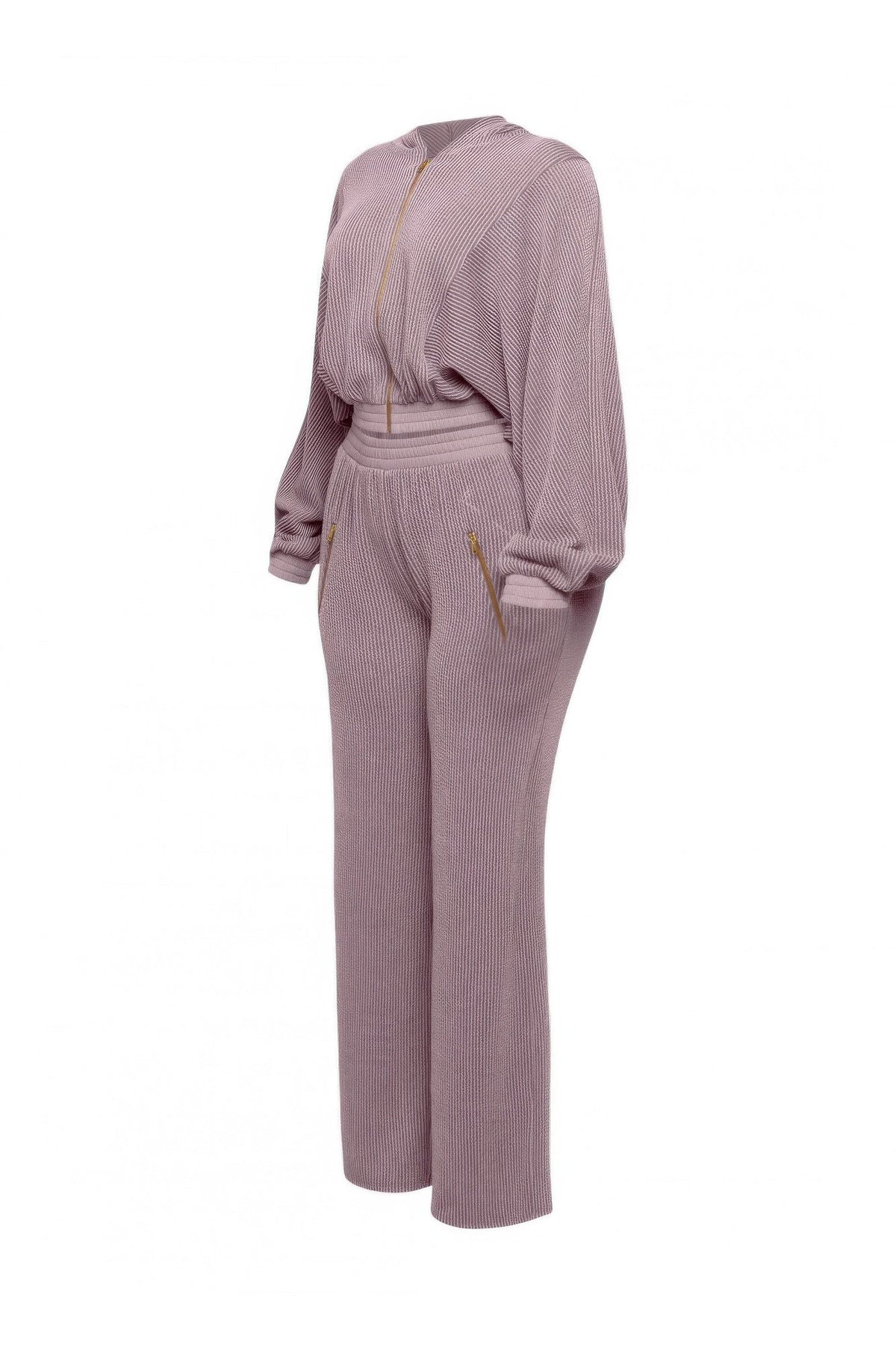 Zipper Closure Hoodie Jacket & Pants Set