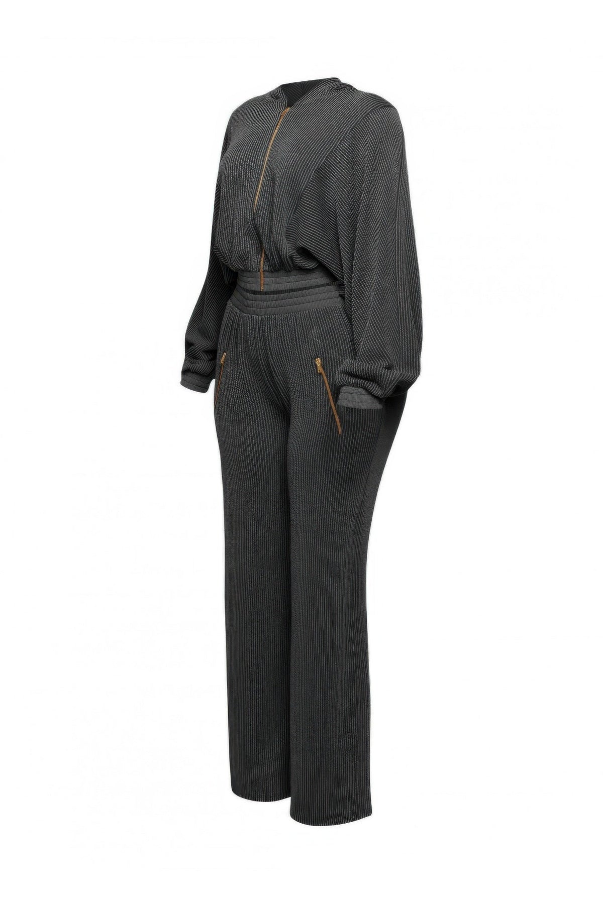 Zipper Closure Hoodie Jacket & Pants Set