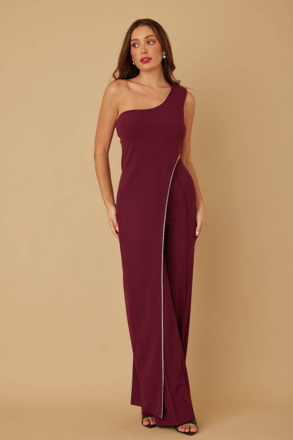 One Shoulder Rhinestone Set