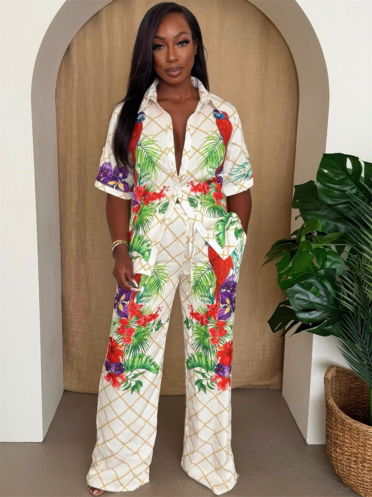 Tropical Pant Set