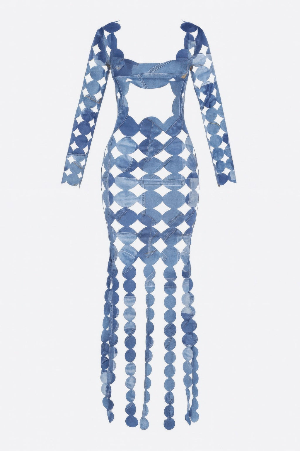 Denim Cut Out Maxi Dress