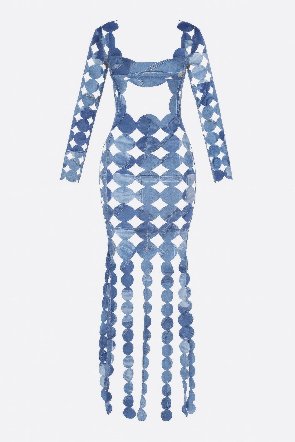 Denim Cut Out Maxi Dress
