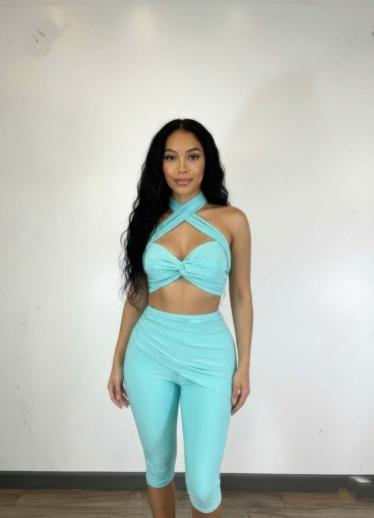 Crisscross Halter Two Piece Set