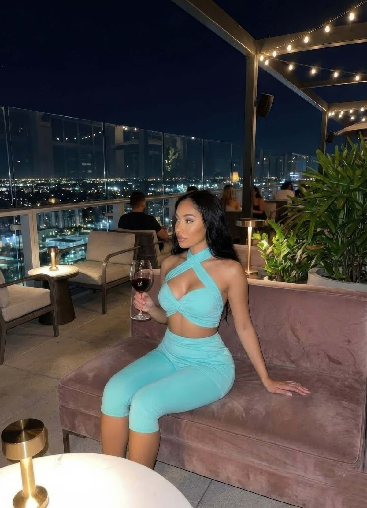 Crisscross Halter Two Piece Set