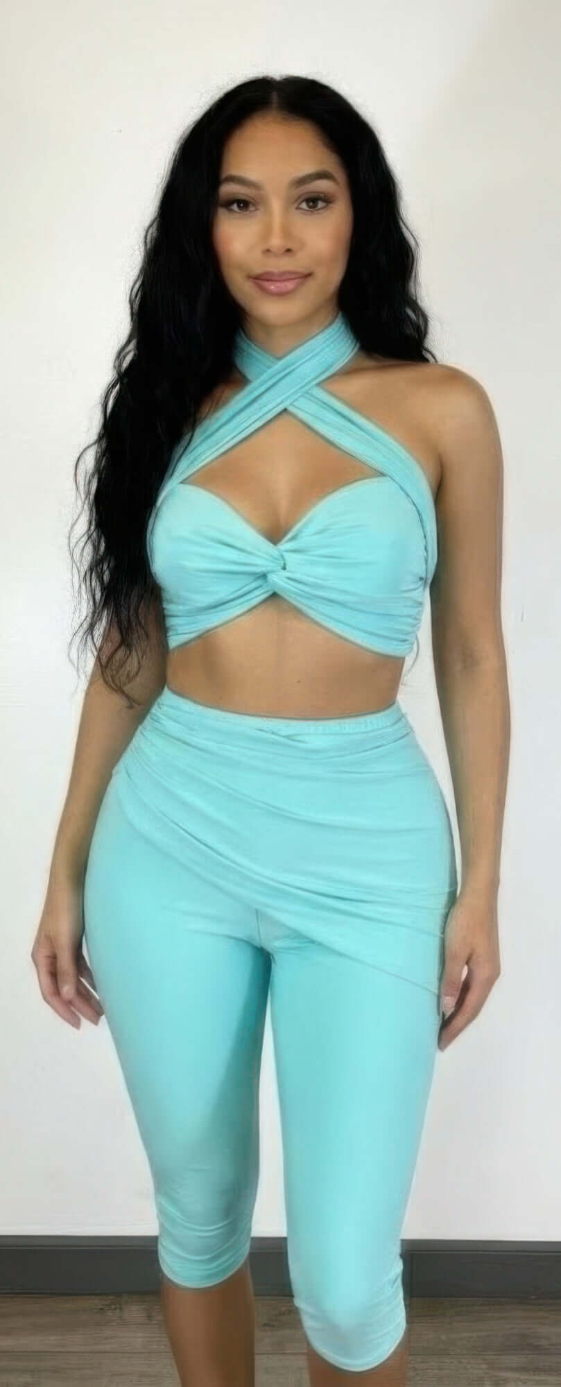 Crisscross Halter Two Piece Set