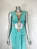 Cutout Halter Bodycon Midi Dress