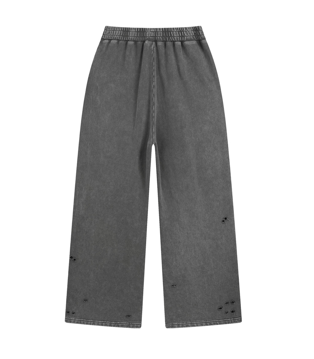 CHARCOAL DESTROYED SWEATPANTS