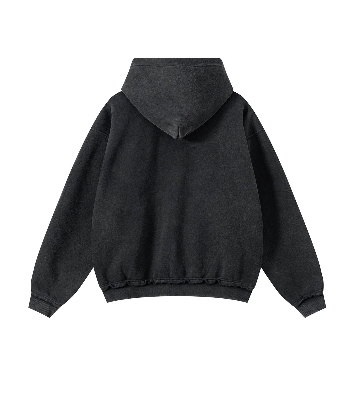 NOIR DISTRESSED ZIP HOODIE