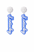Kentucky Pom Pom Drop Earrings