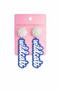 Wildcats Pom Pom Drop Earrings