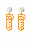 Texas Pom Pom Drop Earrings