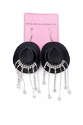Rhinestone Rodeo Cowgirl Hat Earrings