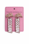 Yee Haw Beaded Cowgirl Boot Drop Earrings