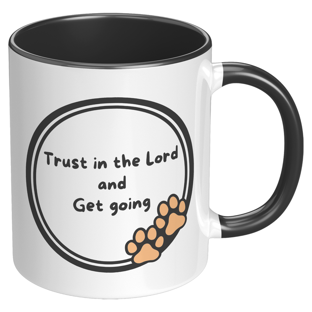 11oz "God never sleeps but I always want to" Christian White Mug, Sleeping puppy and inside color schemes