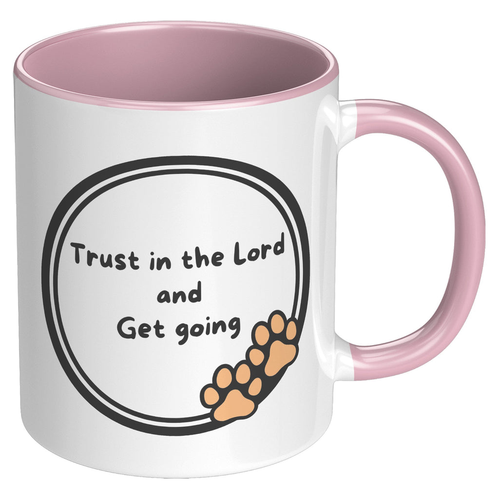 11oz "God never sleeps but I always want to" Christian White Mug, Sleeping puppy and inside color schemes