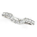 14k White Gold Curved Design Pave Diamond Wedding Ring (1/6 cttw)