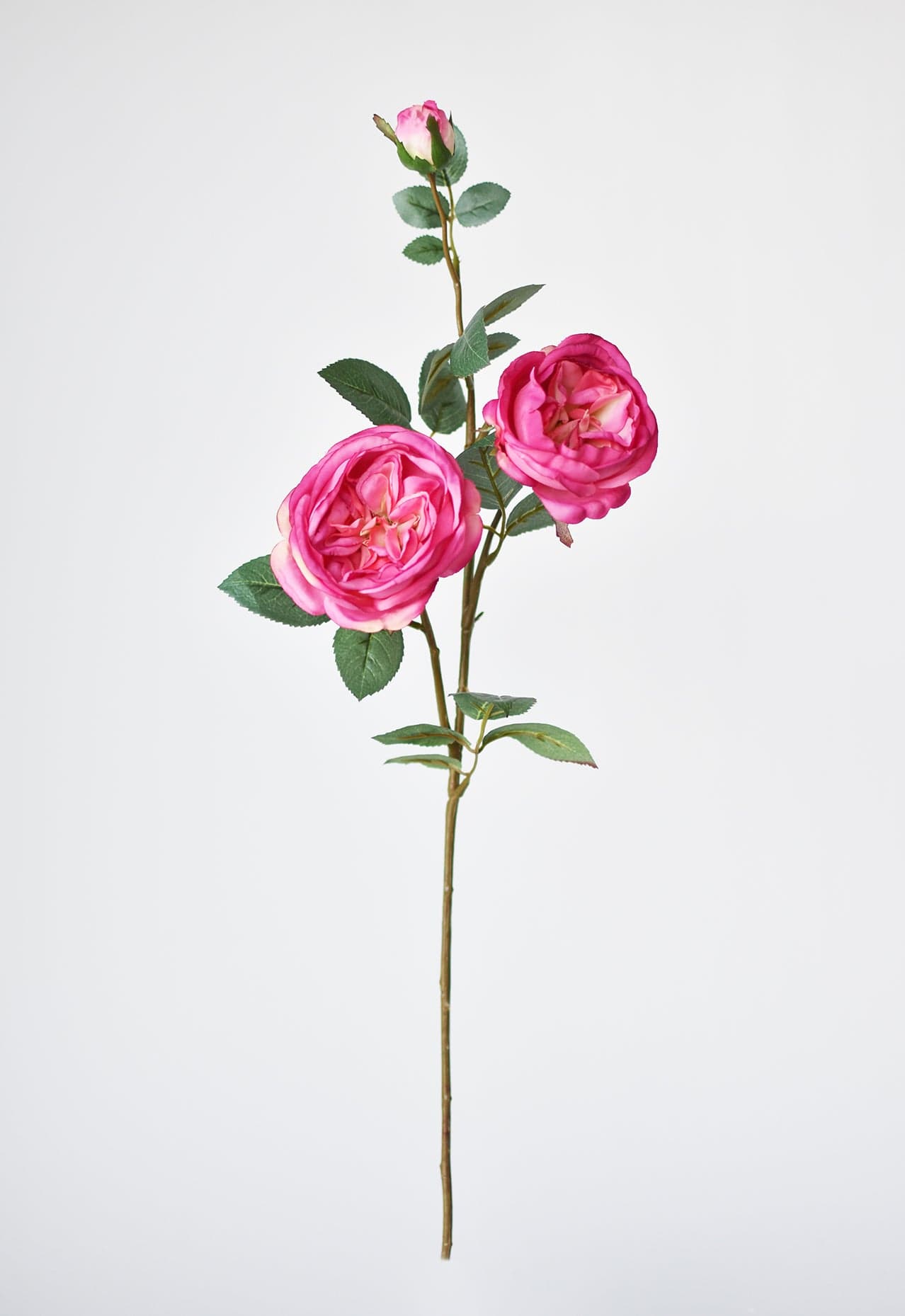 29" Faux Fuchsia Cabbage Rose Stem