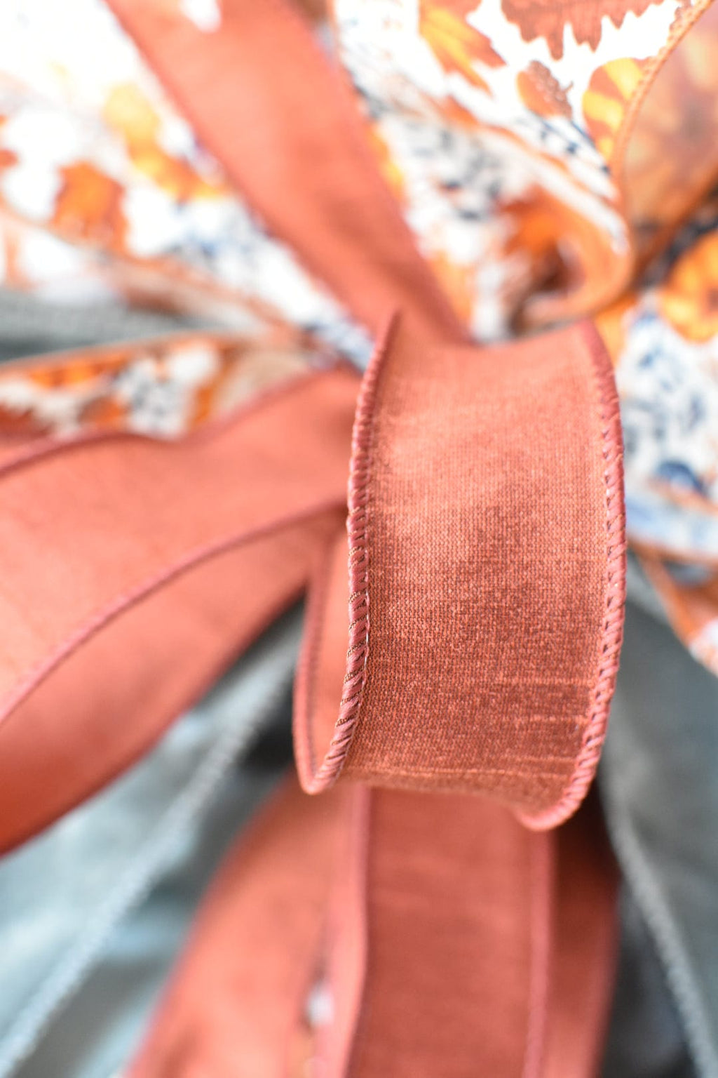 Orange Grey Bow