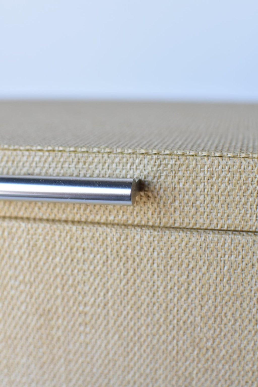 Natural Grasscloth Box w/Silver Detail