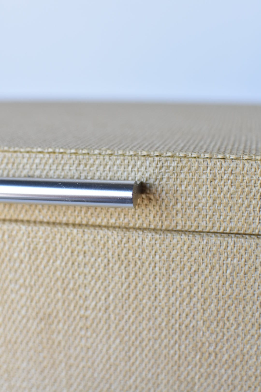 Natural Grasscloth Box w/Silver Detail