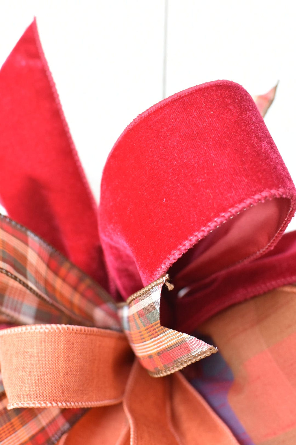 Raspberry Pink Orange and Brown Bow