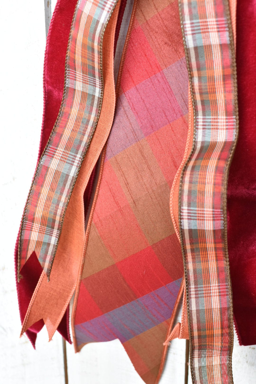 Raspberry Pink Orange and Brown Bow