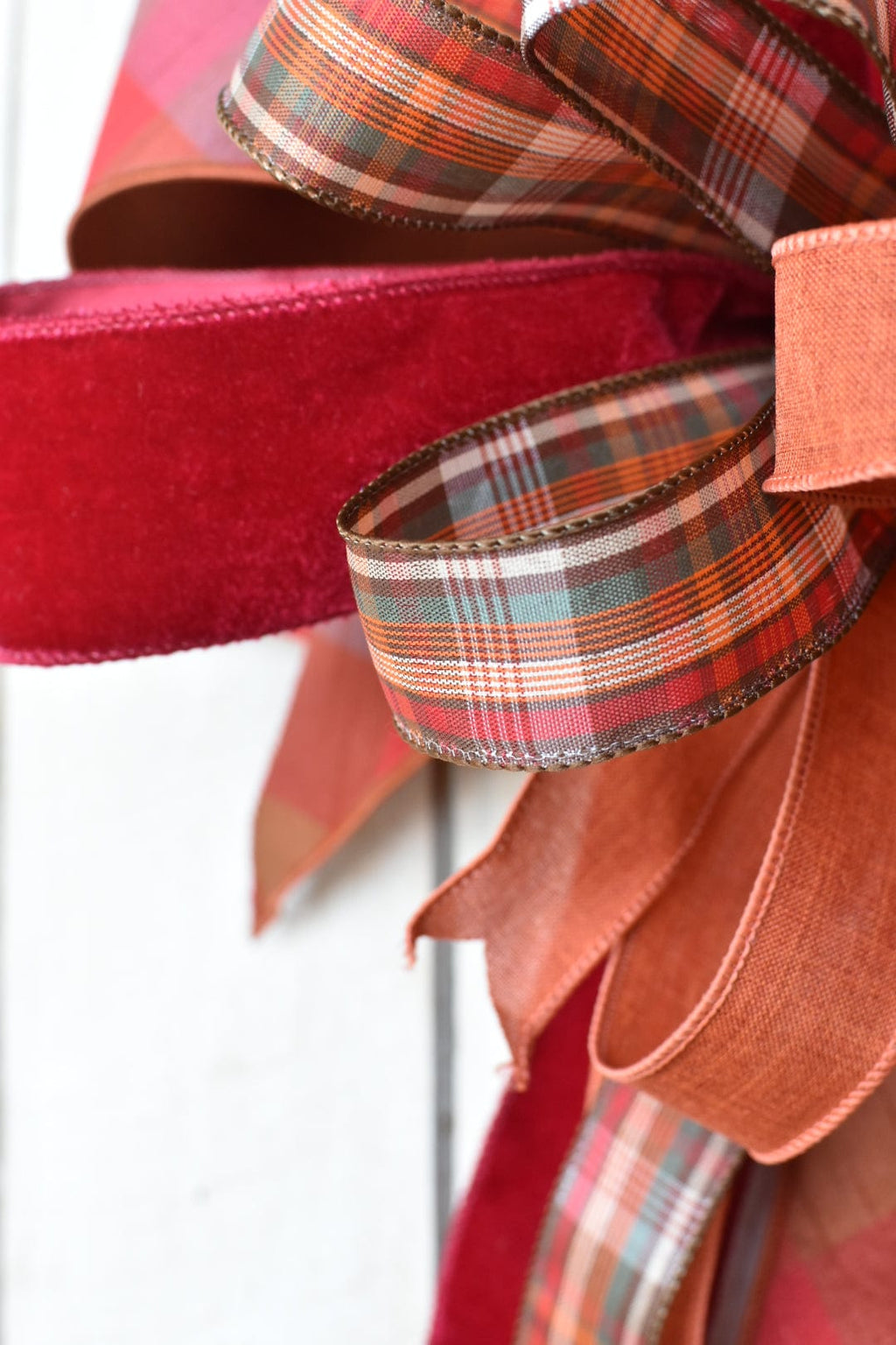 Raspberry Pink Orange and Brown Bow