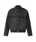 NOIR PATCHWORK WAXED DENIM JACKET