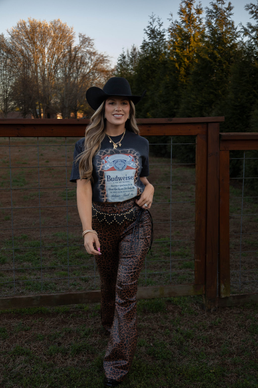 Fiona High Waisted Bell Bottom Flare Jeans - Desert Brown Leopard