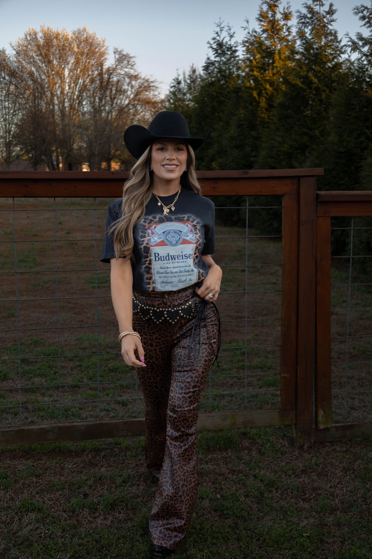 Fiona High Waisted Bell Bottom Flare Jeans - Desert Brown Leopard