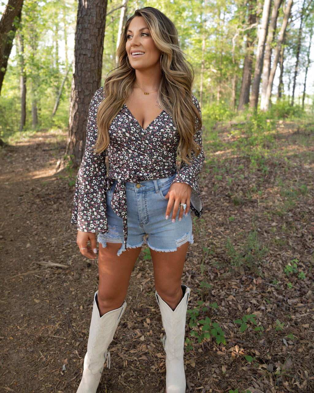 Breanne Distressed High Rise Shorts