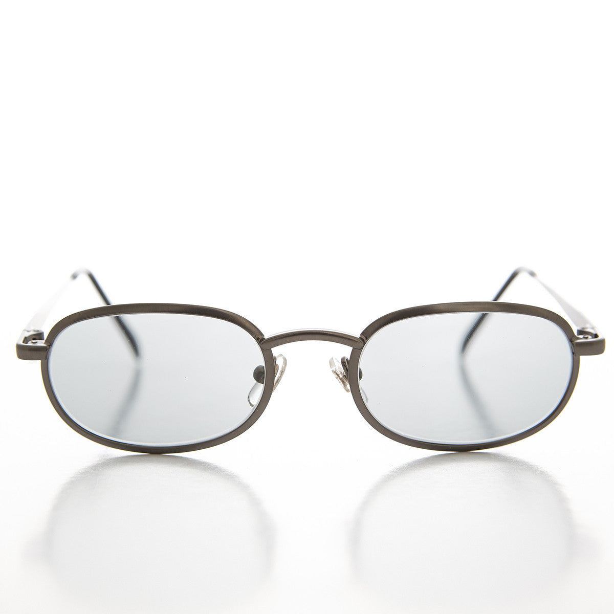 Oval Metal Half Frame Transition Glass Lens Vintage Sunglass - Foster