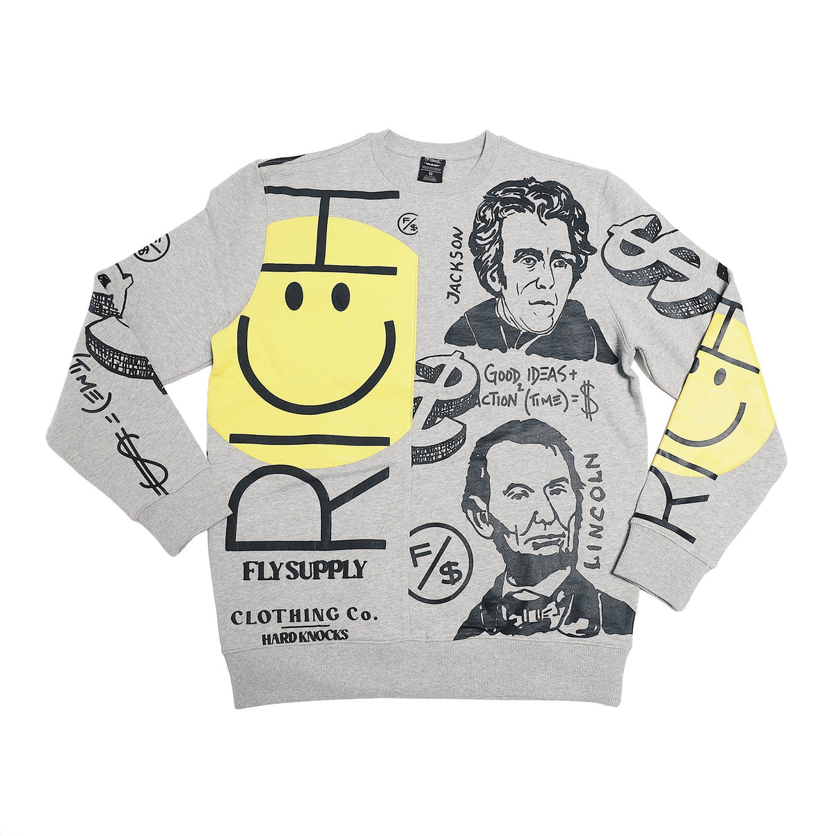 Graphic Statement Sweater – Streetwear Print Crewneck – Oversized Art Knit