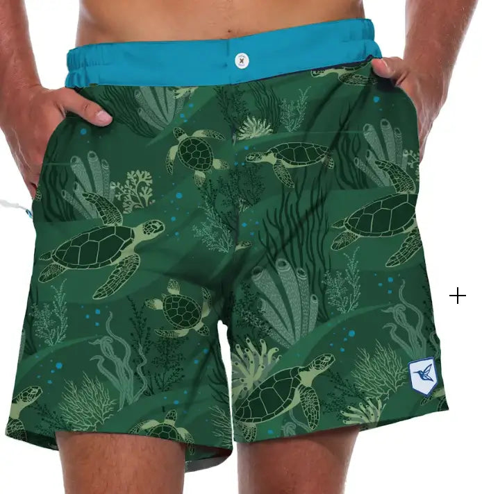 La Tortuga Turtle Print Swim Shorts