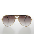 Gold Aviator Sunglasses with Sports Brow Bar - Becker