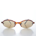 Edgy Sporty Oval Rimless Vintage 90s Sunglass - Galen