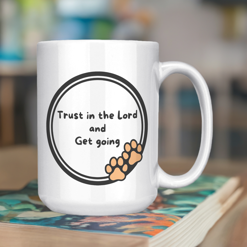 "God never sleeps but I always want to" 15oz Sleeping Puppy Christian Mug - inside color schemes