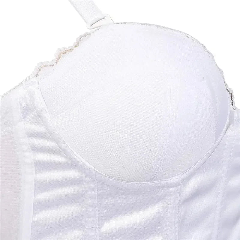 Sexy Straps Halter Overbust Corset Lingerie Top Wedding Black/White Cotton with Cup Body shaper Hot Corset Bustier Underwear