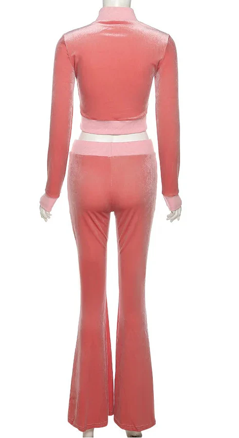 Velour Luxe Zip-Up Jogger Set