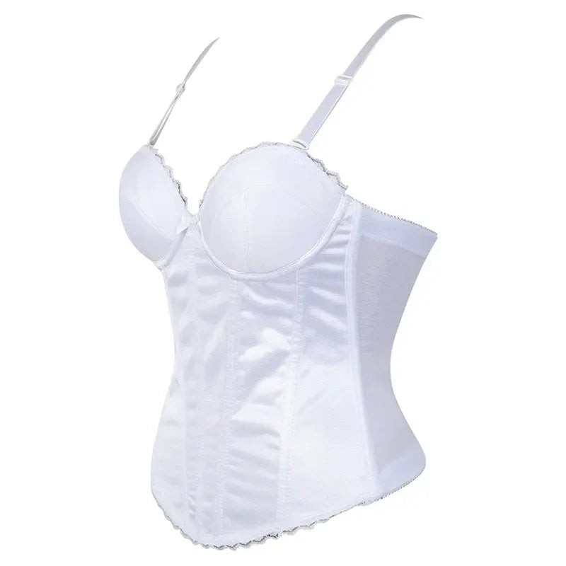 Sexy Straps Halter Overbust Corset Lingerie Top Wedding Black/White Cotton with Cup Body shaper Hot Corset Bustier Underwear